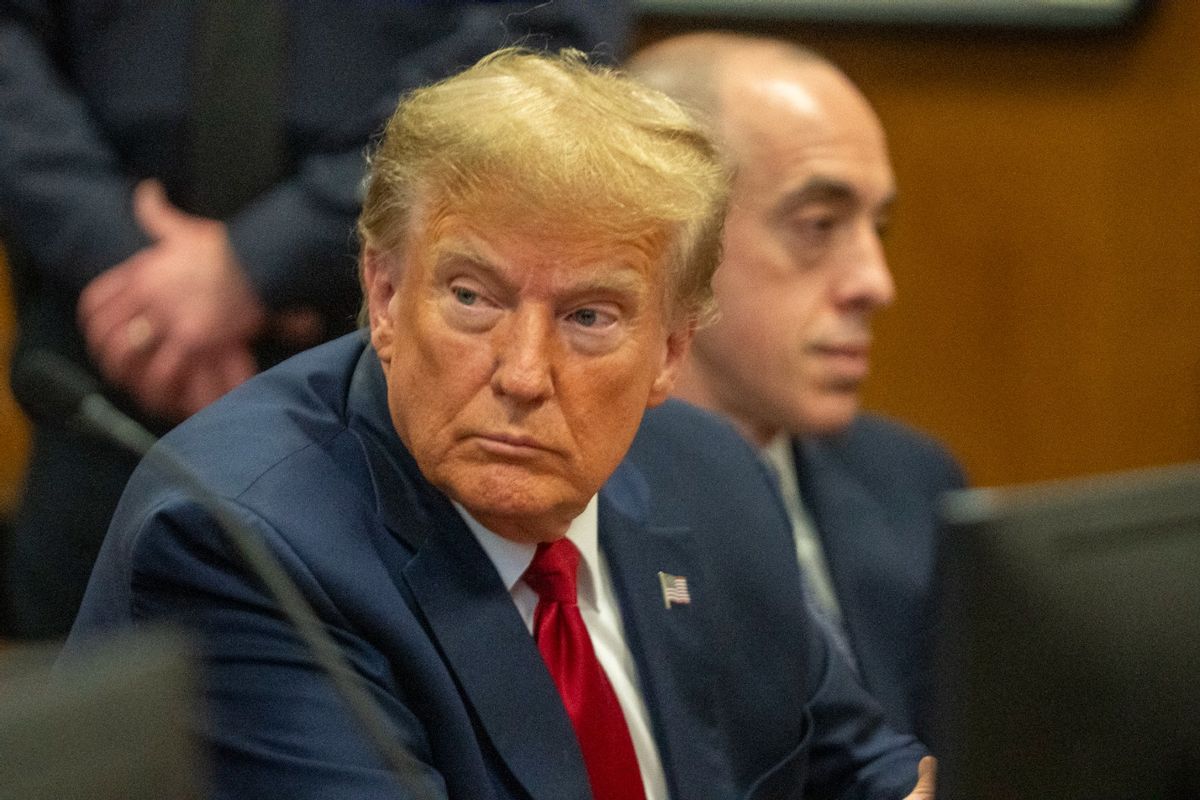 Republican presidential candidate, former U.S. President Donald Trump attends a pre-trial hearing at Manhattan Criminal Court on February 15, 2024 in New York City. (Steven Hirsch-Pool/Getty Images)