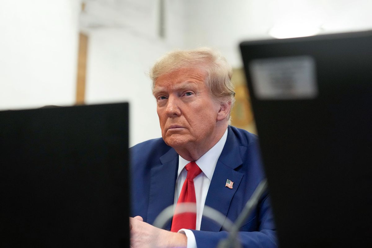 Former U.S. President Donald Trump sits in the courtroom during his civil fraud trial at New York Supreme Court on January 11, 2024 in New York City. (Seth Wenig-Pool/Getty Images)