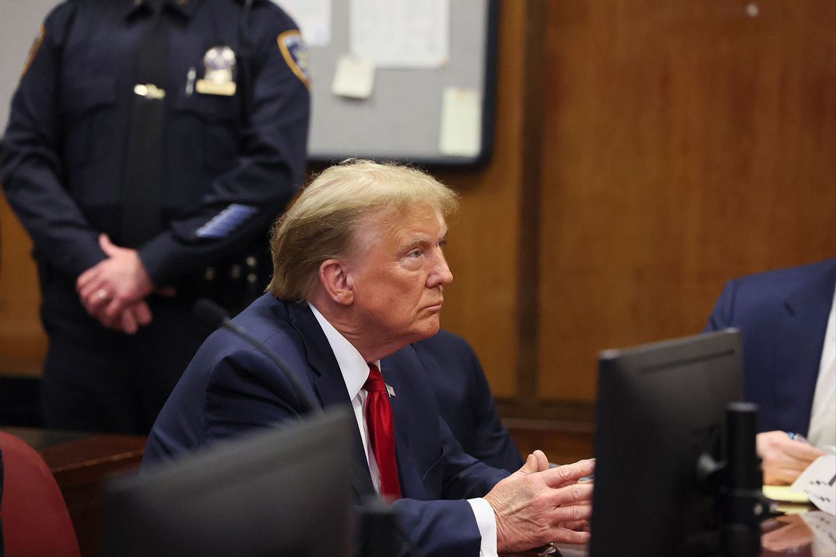 Republican presidential candidate, former U.S. President Donald Trump attends a pre-trial hearing at Manhattan Criminal Court on February 15, 2024 in New York City. (Brendan McDermid-Pool/Getty Images)