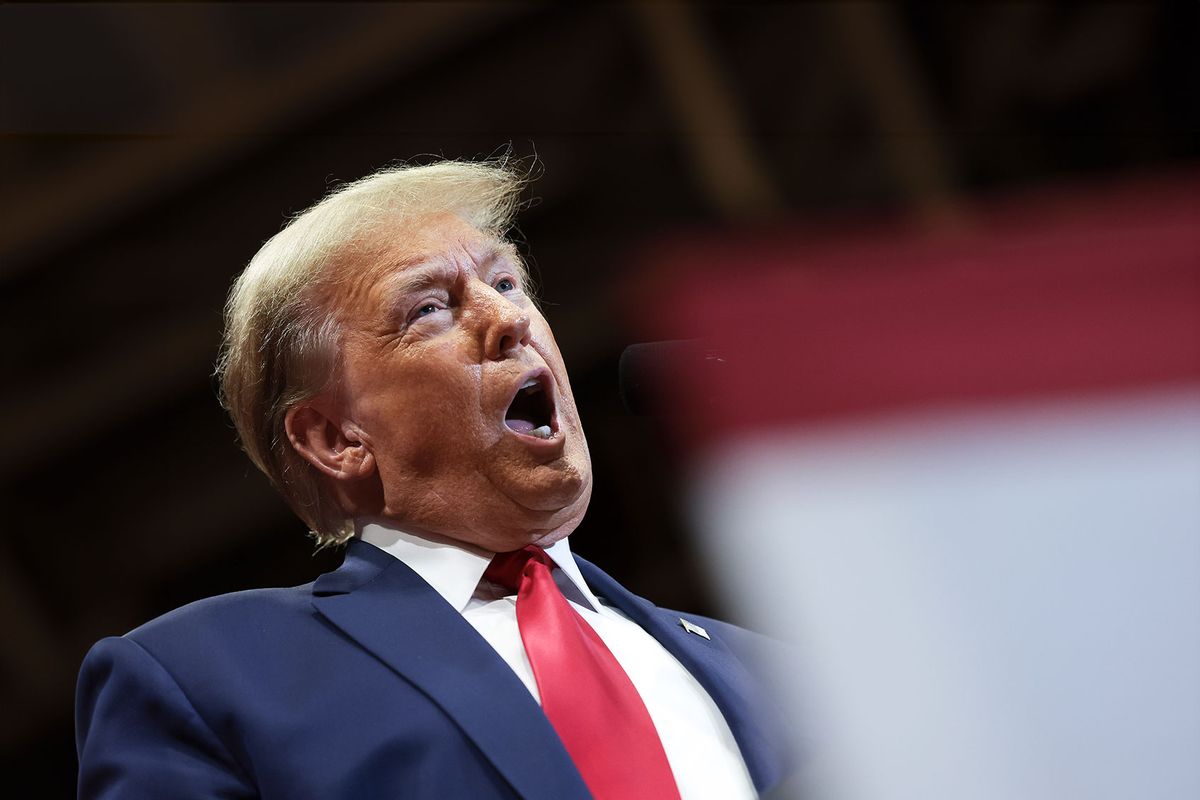 Republican presidential candidate and former President Donald Trump speaks during a Get Out The Vote rally at Winthrop University on February 23, 2024 in Rock Hill, South Carolina. (Win McNamee/Getty Images)