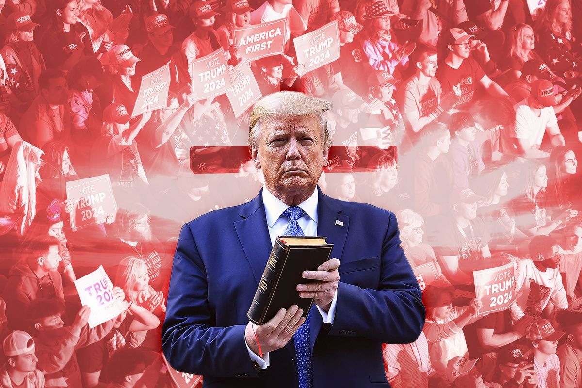 Donald Trump holding a bible (Photo illustration by Salon/Getty Images)