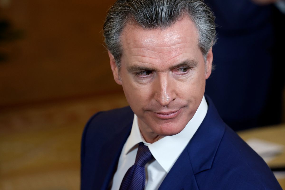 California Governor Gavin Newsom attends an event with fellow governors in the East Room of the White House on February 23, 2024 in Washington, DC.  (Chip Somodevilla/Getty Images)