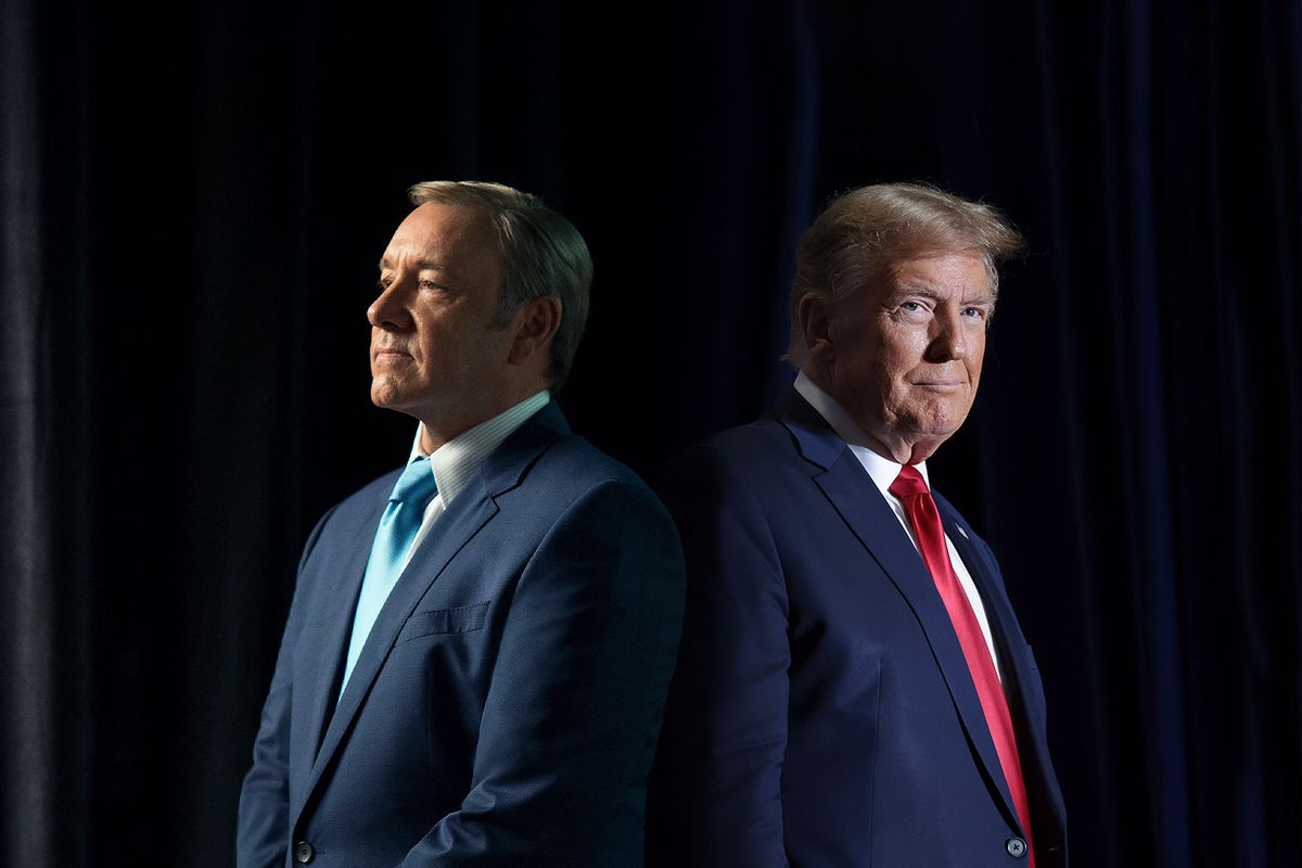Kevin Spacey as Frank Underwood in "House Of Cards" and Donald Trump (Photo illustration by Salon/Getty Images/Netflix/David Giesbrecht)