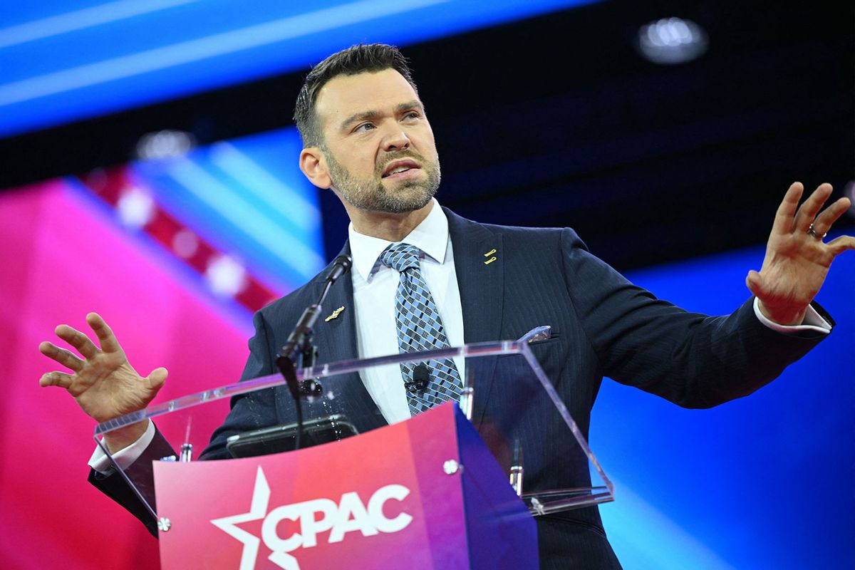 American alt-right political activist Jack Posobiec speaks during the annual Conservative Political Action Conference (CPAC) meeting on February 23, 2024, in National Harbor, Maryland. (MANDEL NGAN/AFP via Getty Images)