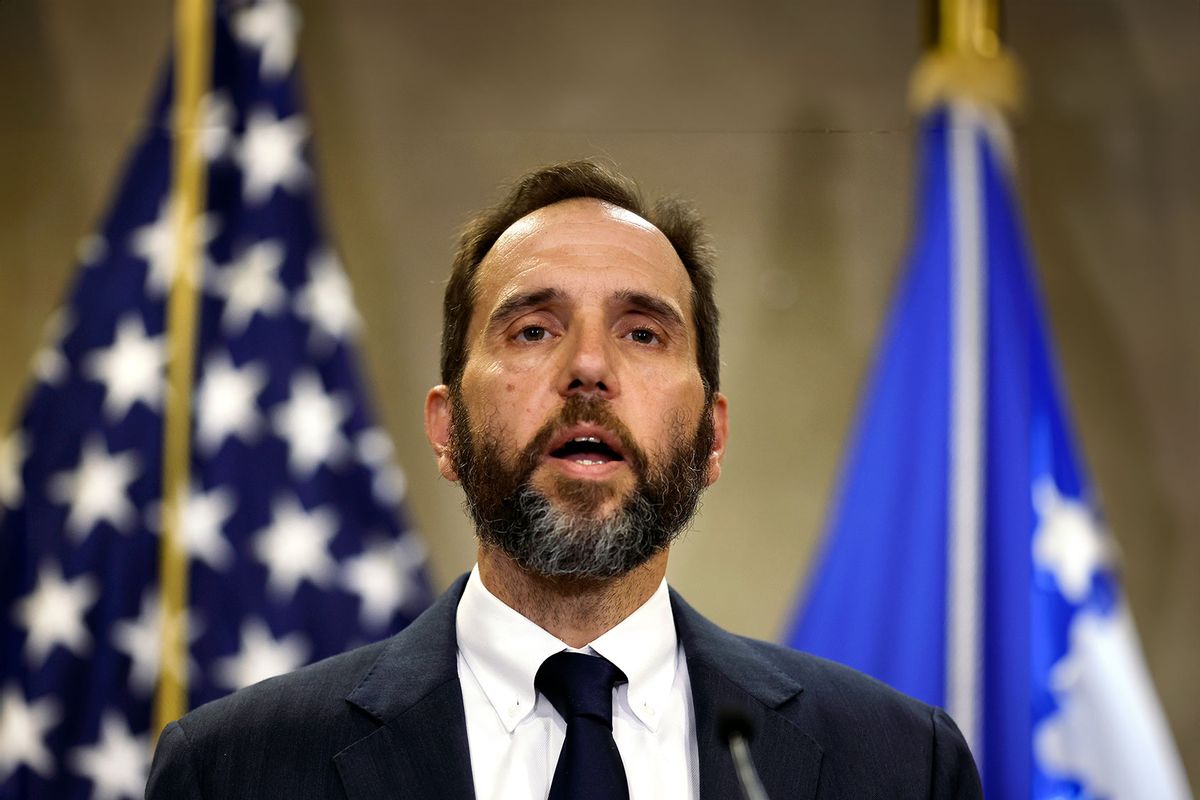 Special Counsel Jack Smith delivers remarks on a recently unsealed indictment against former President Donald Trump at the Justice Department on June 9, 2023 in Washington, DC. (Chip Somodevilla/Getty Images)