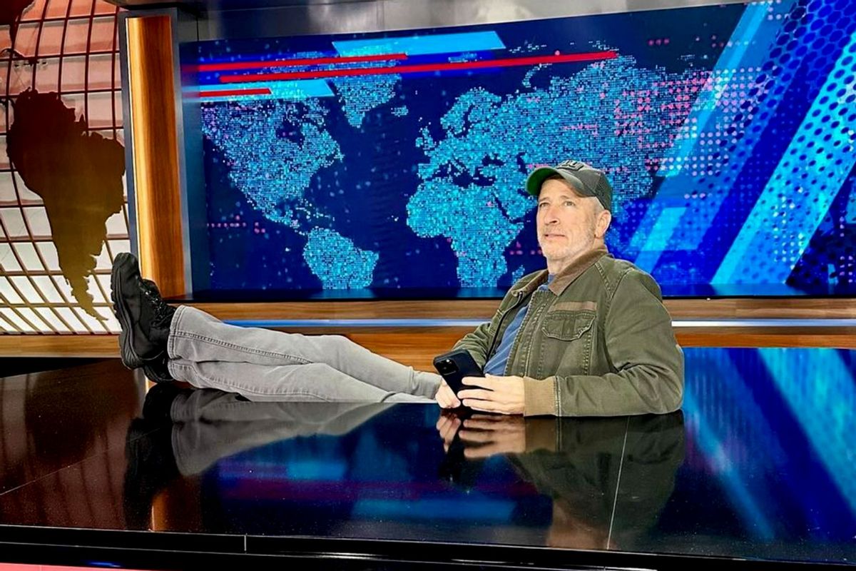 Jon Stewart on the set of "The Daily Show" (Photo courtesy of Comedy Central/Instagram)