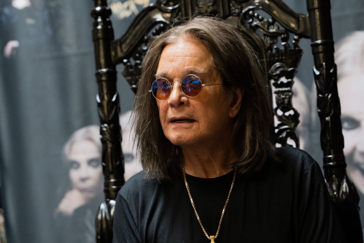 Musician Ozzy Osbourne signs copies of his album "Patient Number 9" at Fingerprints Music on September 10, 2022 in Long Beach, California. (Scott Dudelson/Getty Images)