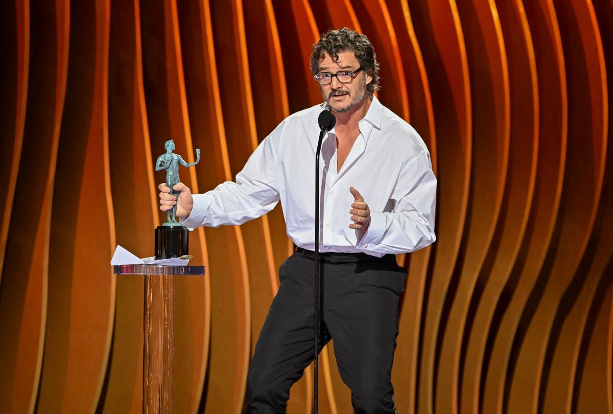 Pedro Pascal wins Male Actor in a Drama Series for "The Last of Us" at the 30th Annual Screen Actors Guild Awards held at the Shrine Auditorium and Expo Hall on February 24, 2024 in Los Angeles, California (Michael Buckner/Variety via Getty Images)