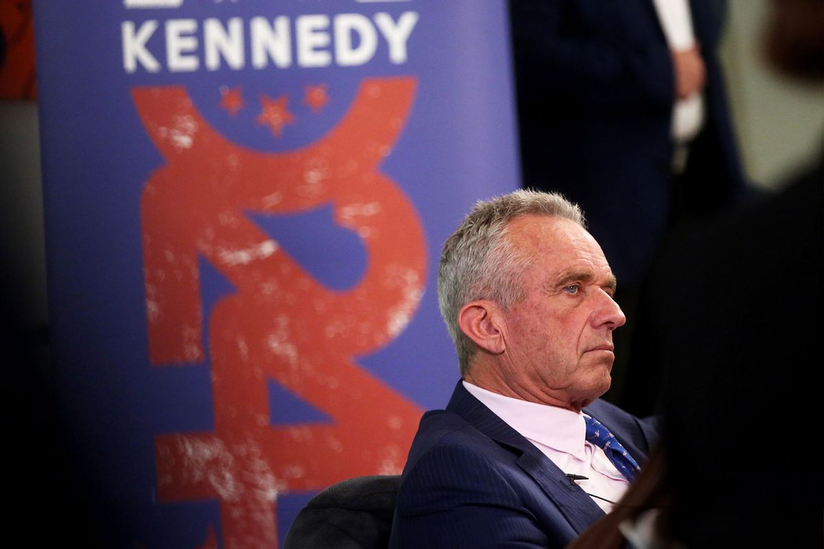 Independent presidential candidate Robert F. Kennedy, Jr., participates in, "The Present State of Black America," panel discussion for the start of Black History Month at Artlounge Collective in Los Angeles on February 1, 2024. (Genaro Molina/Los Angeles Times via Getty Images)