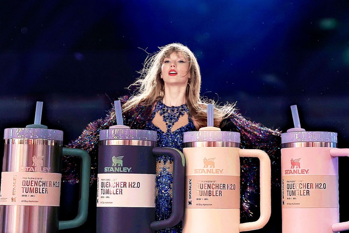 Taylor Swift | Stanley Quencher tumblers (Photo illustration by Salon/Getty Images)
