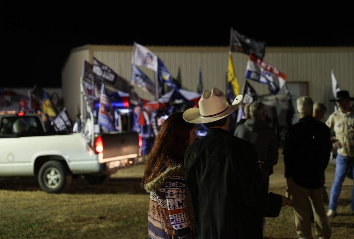 'Take Back Our Border' convoy arrives Texas-Mexico border this weekend to show support for the Texas government in its ongoing standoff against the federal government over the migrant crisis in Eagle Pass, Texas on Februrary 2, 2024. (Lokman Vural Elibol/Anadolu via Getty Images)