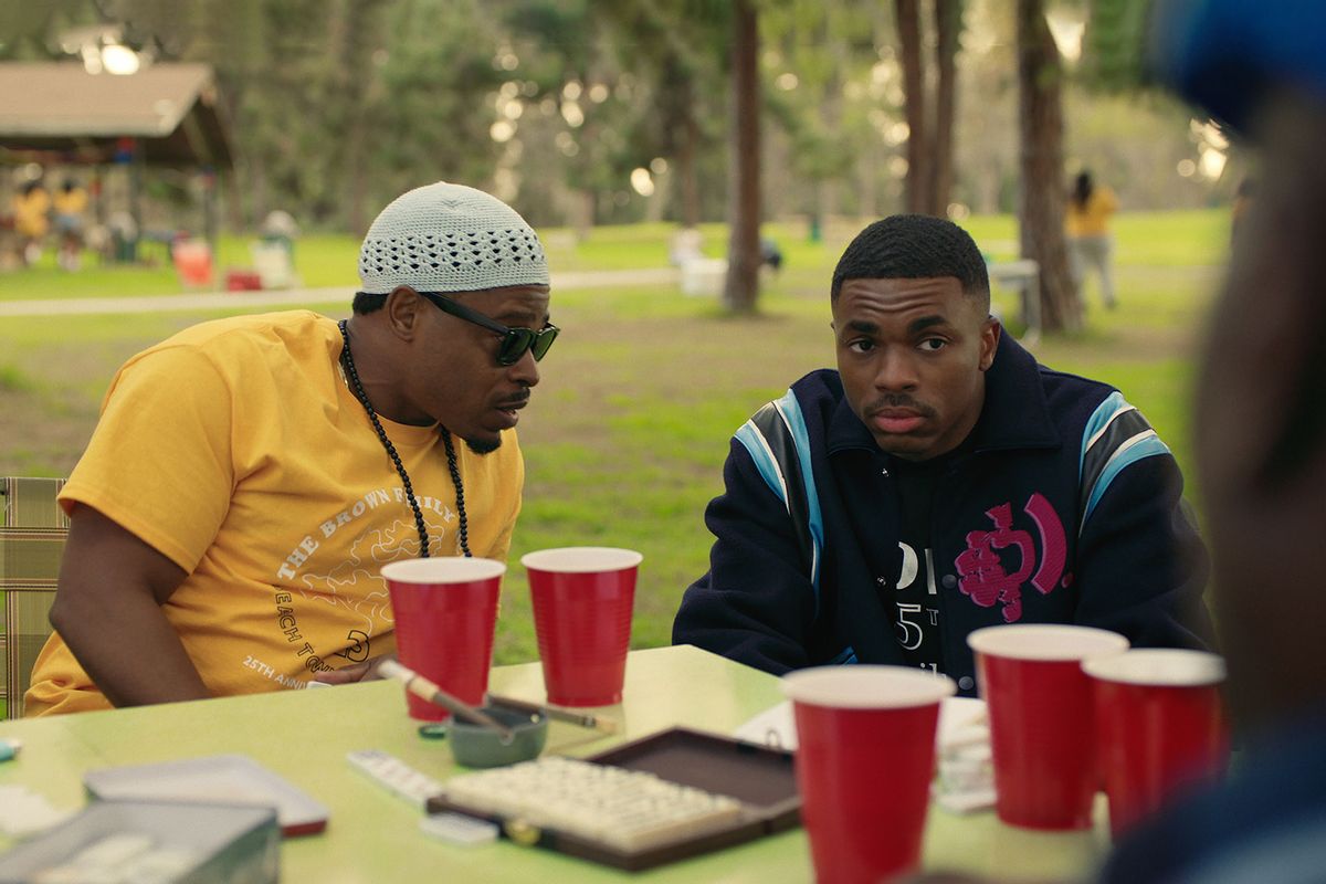 Kareem Grimes as Uncle Mike and Vince Staples as Vince Staples in "The Vince Staples Show" (Courtesy of Netflix)
