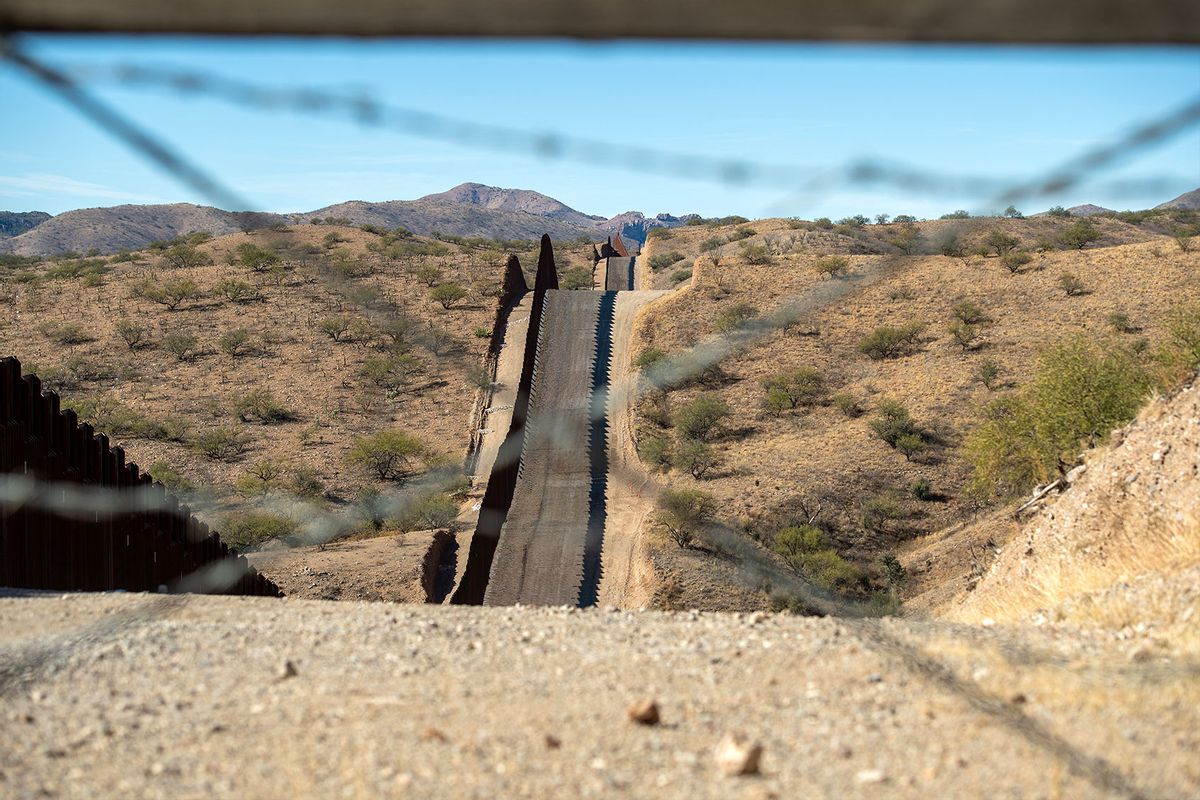 The US-Mexico border wall is pictured in Sasabe, Arizona, on December 8, 2023. (VALERIE MACON/AFP via Getty Images)