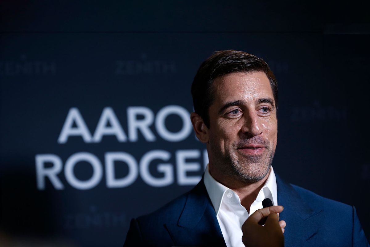 Aaron Rodgers attends as Aaron Rodgers & Zenith unveil his limited edition design at the Magic Room at the LVMH Tower on October 30, 2023 in New York City. (John Lamparski/Getty Images)