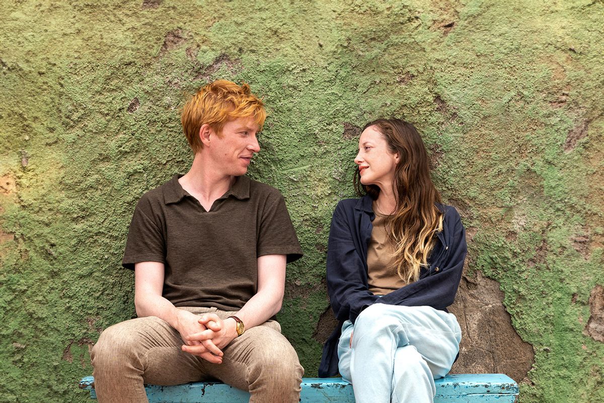 Domhnall Gleeson as Jack and Andrea Riseborough as Alice in "Alice and Jack" (Fremantle/PBS)