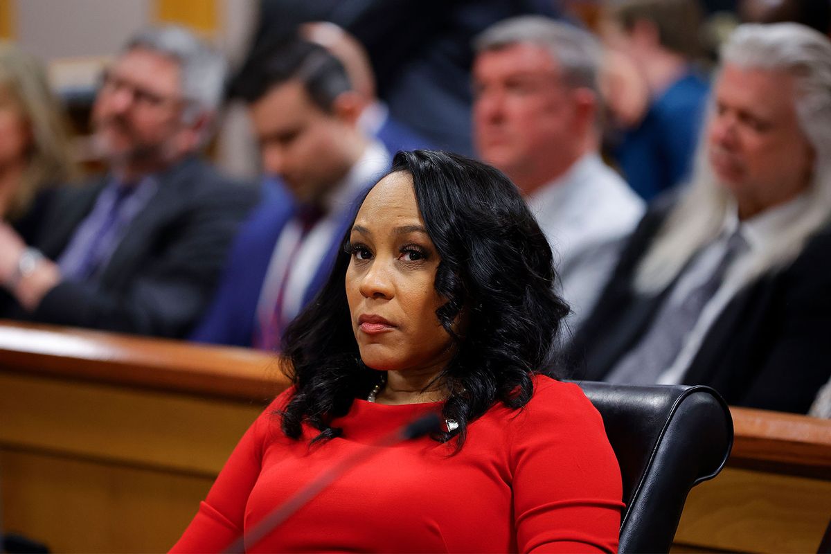 Fulton County District Attorney Fani Willis looks on during a hearing in the case of the State of Georgia v. Donald John Trump at the Fulton County Courthouse on March 1, 2024, in Atlanta, Georgia. (Alex Slitz-Pool/Getty Images)