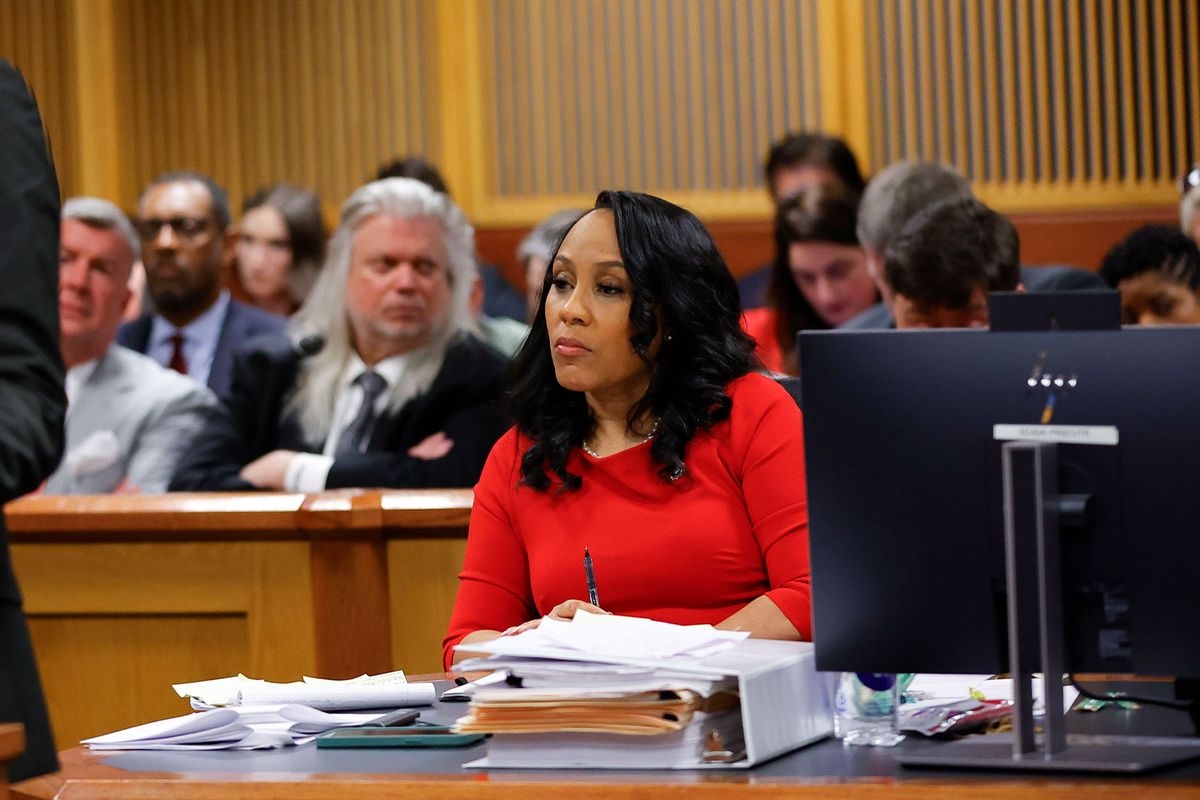 Fulton County District Attorney Fani Willis looks on during a hearing in the case of the State of Georgia v. Donald John Trump at the Fulton County Courthouse on March 1, 2024, in Atlanta, Georgia. (Alex Slitz-Pool/Getty Images)