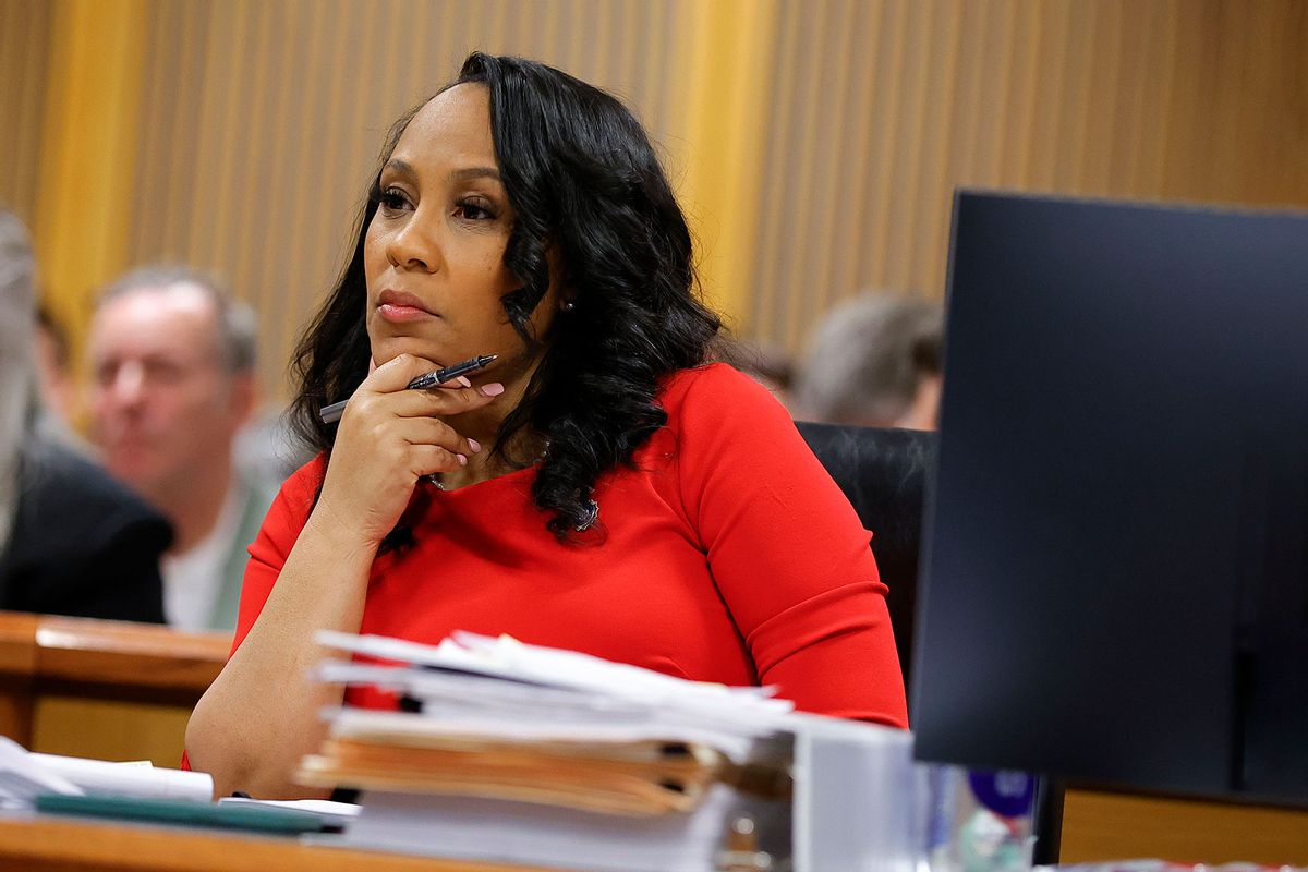 Fulton County District Attorney Fani Willis looks on during a hearing in the case of the State of Georgia v. Donald John Trump at the Fulton County Courthouse on March 1, 2024, in Atlanta, Georgia. (Alex Slitz-Pool/Getty Images)