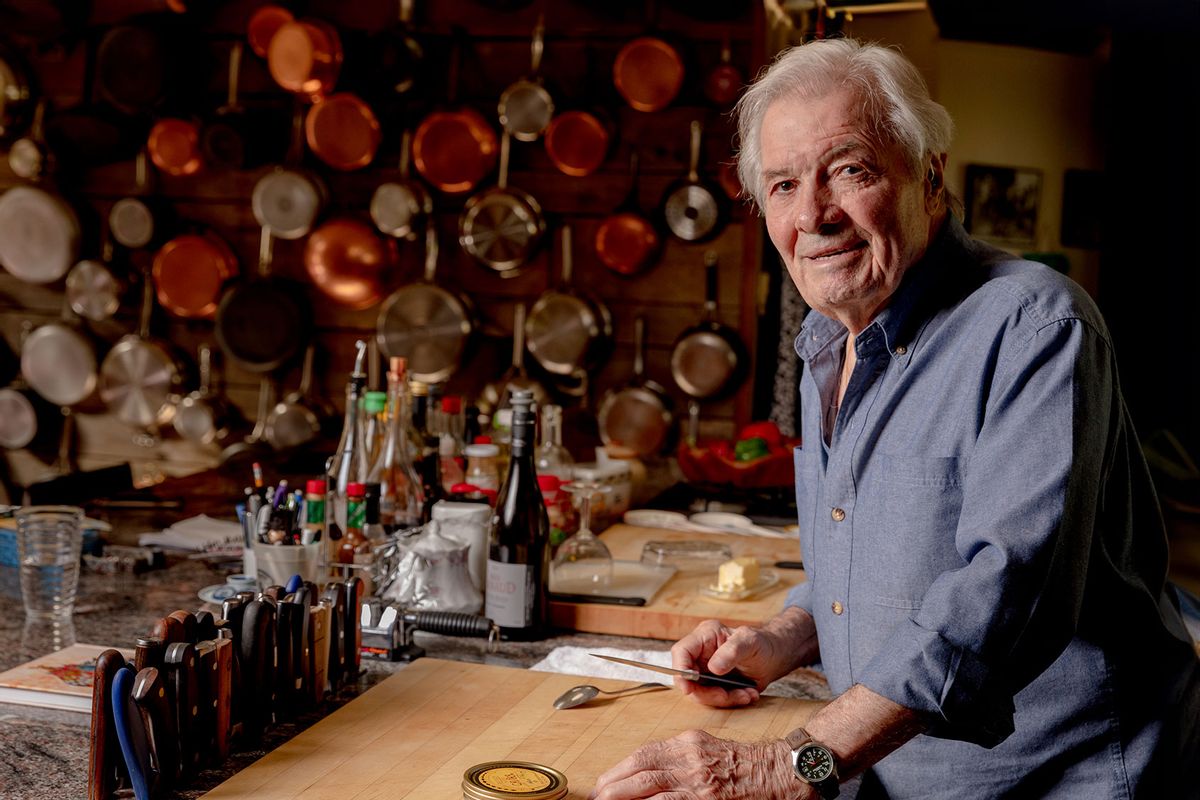 Jacques Pépin poses for a portrait at his home kitchen in Madison, Connecticut on September 1, 2022. (Yehyun Kim for The Washington Post via Getty Images)