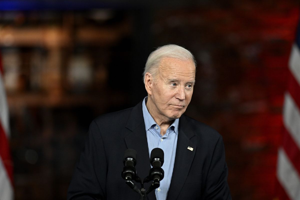 U.S. President Joe Biden delivers remarks at a campaign event in Atlanta, Georgia, on March 9, 2024.  (Peter Zay/Anadolu via Getty Images)