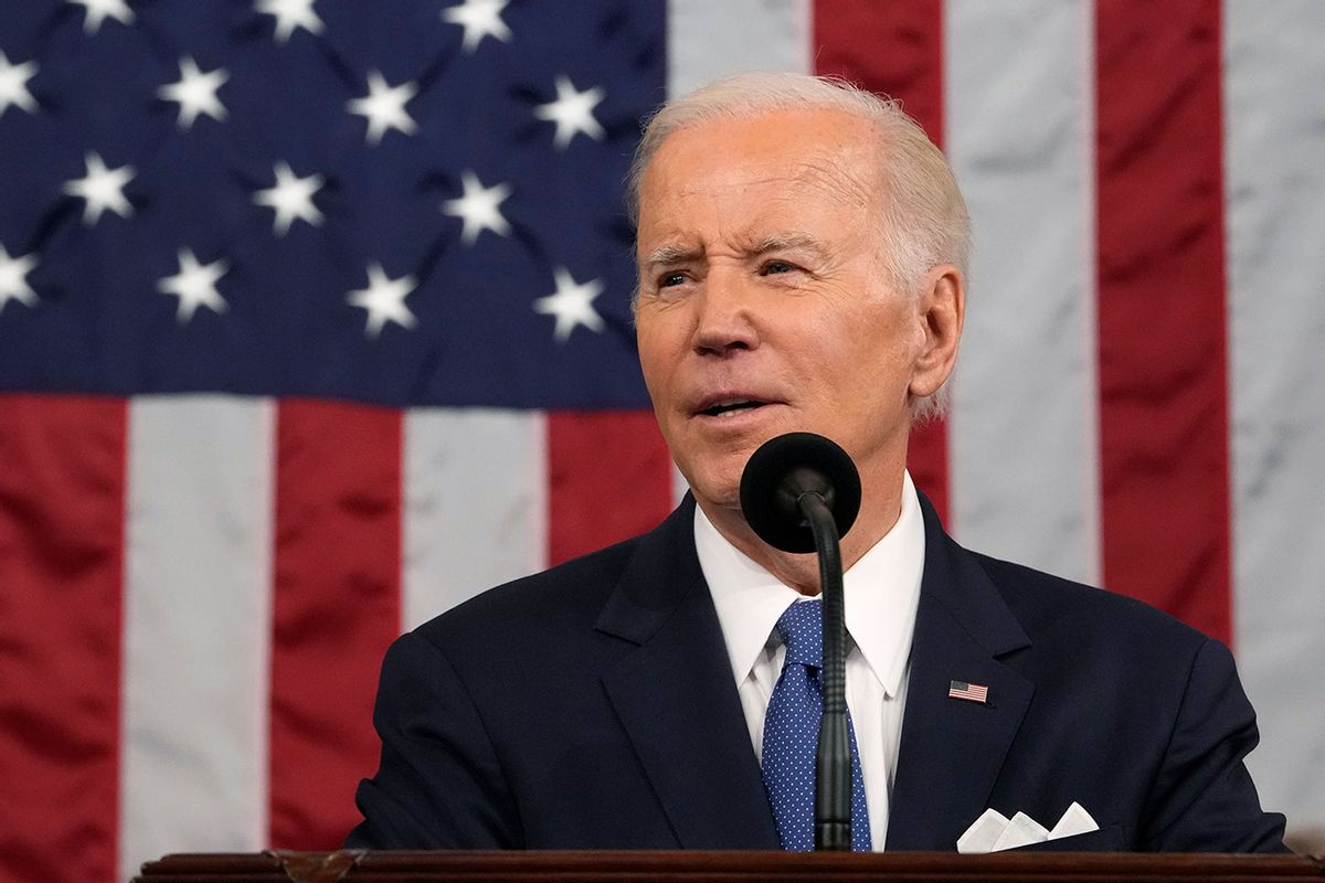 U.S. President Joe Biden delivers the State of the Union address to a joint session of Congress on February 7, 2023 in the House Chamber of the U.S. Capitol in Washington, DC. (Jacquelyn Martin-Pool/Getty Images)