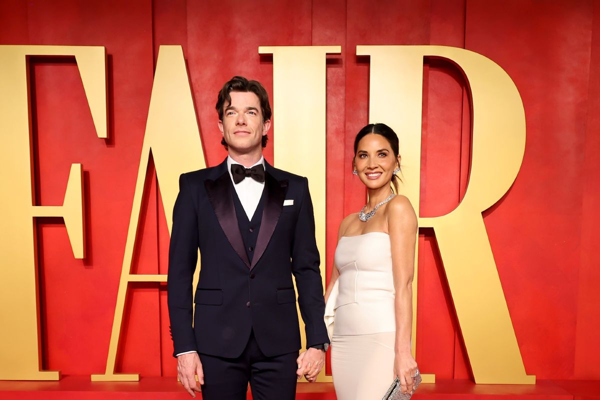 (L-R) John Mulaney and Olivia Munn attend the 2024 Vanity Fair Oscar Party Hosted By Radhika Jones at Wallis Annenberg Center for the Performing Arts on March 10, 2024 in Beverly Hills, California. (Amy Sussman/Getty Images)
