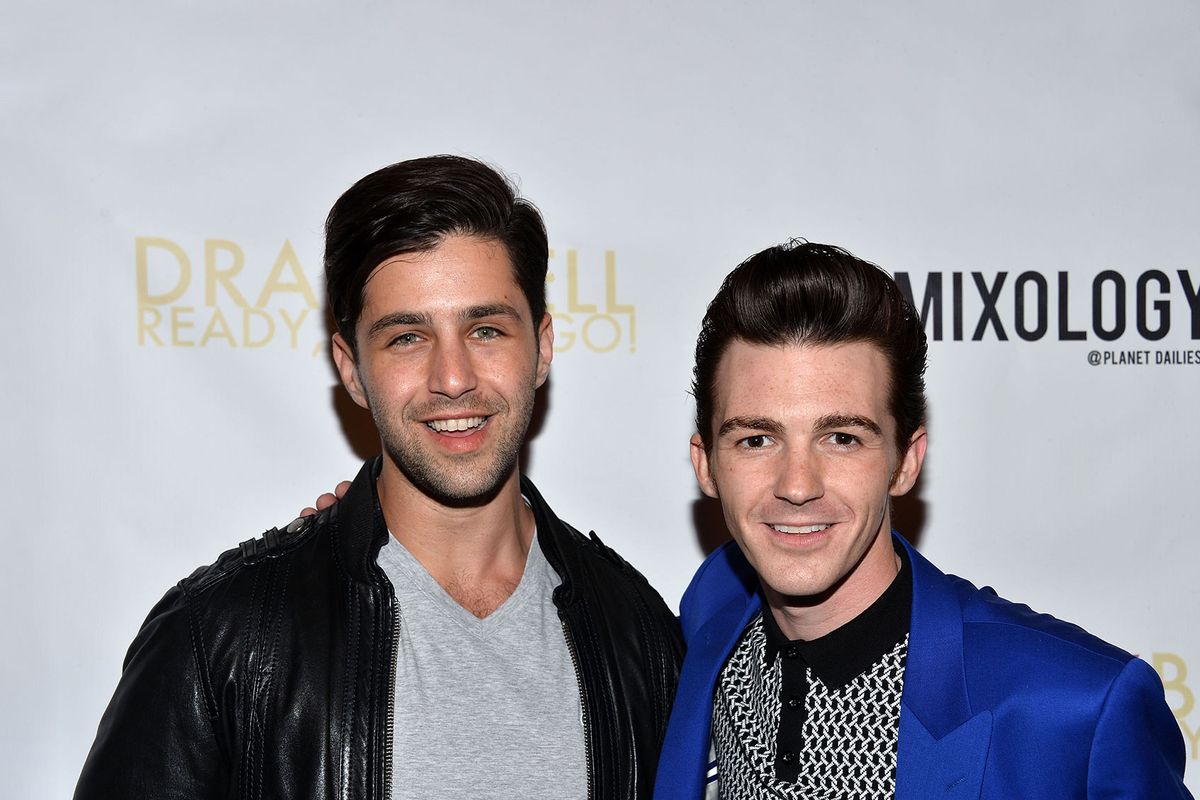 Actors Josh Peck and Drake Bell arrive at Drake Bell's "Ready Steady Go!" album release party at Mixology101 & Planet Dailies on April 17, 2014 in Los Angeles, California. (Amanda Edwards/WireImage/Getty Images)
