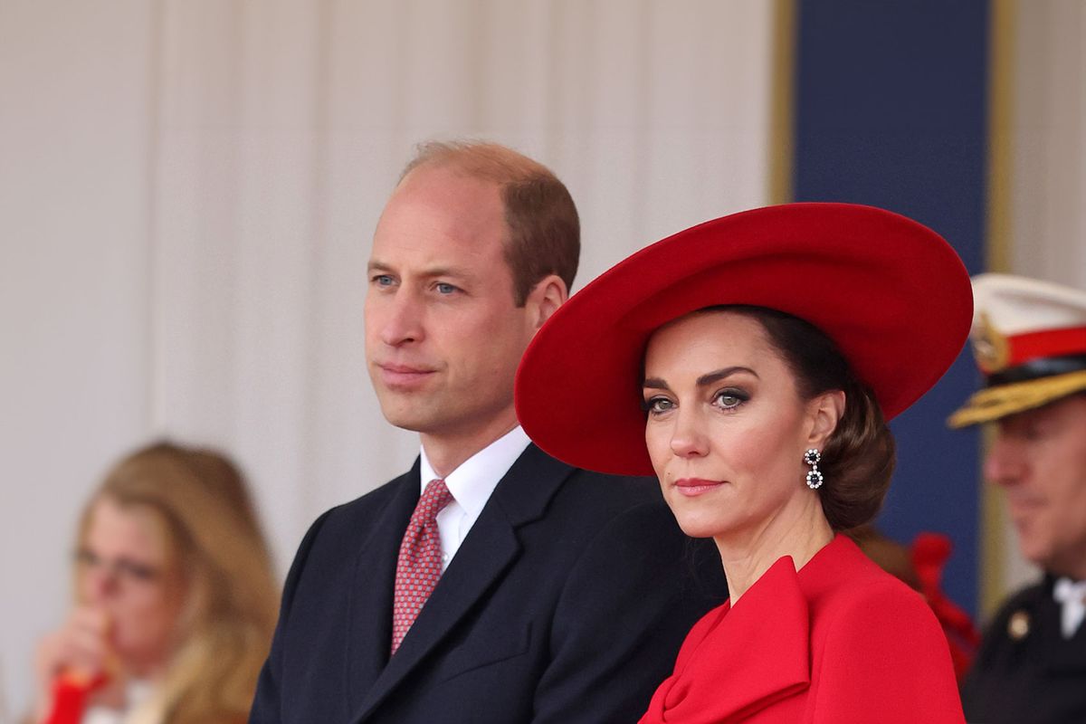 Prince William, Prince of Wales and Catherine, Princess of Wales attend a ceremonial welcome for The President and the First Lady of the Republic of Korea at Horse Guards Parade on November 21, 2023 in London, England. (Chris Jackson - WPA Pool/Getty Images)