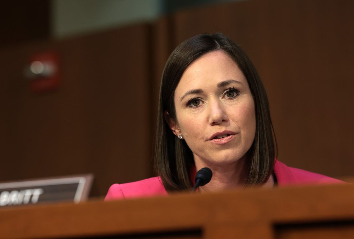 Sen. Katie Britt (R-AL) during a Senate Banking Committee hearing on March 7, 2023 in Washington, DC. ( Win McNamee/Getty Images)