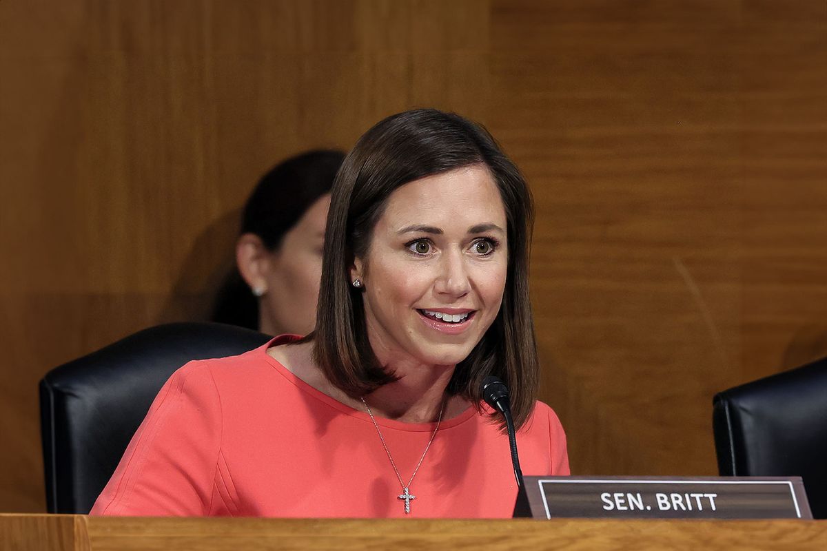 Senator Katie Britt (R-AL) speaks during the Senate Appropriations Committee hearing on the Special Diabetes Program on July 11, 2023 in Washington, DC. (Jemal Countess/Getty Images for JDRF)