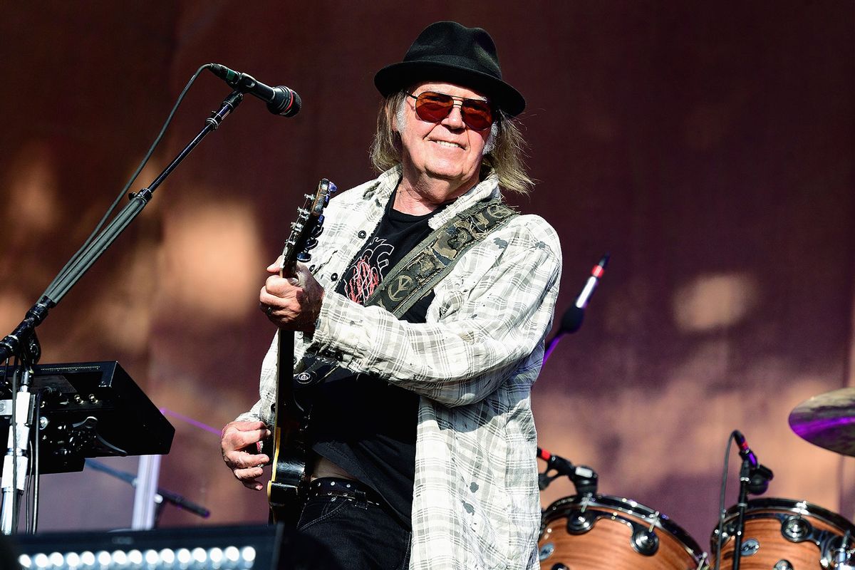 Neil Young performs on stage at Barclaycard Presents British Summer Time Hyde Park at Hyde Park on July 12, 2019 in London, England. (Gus Stewart/Redferns/Getty Images)