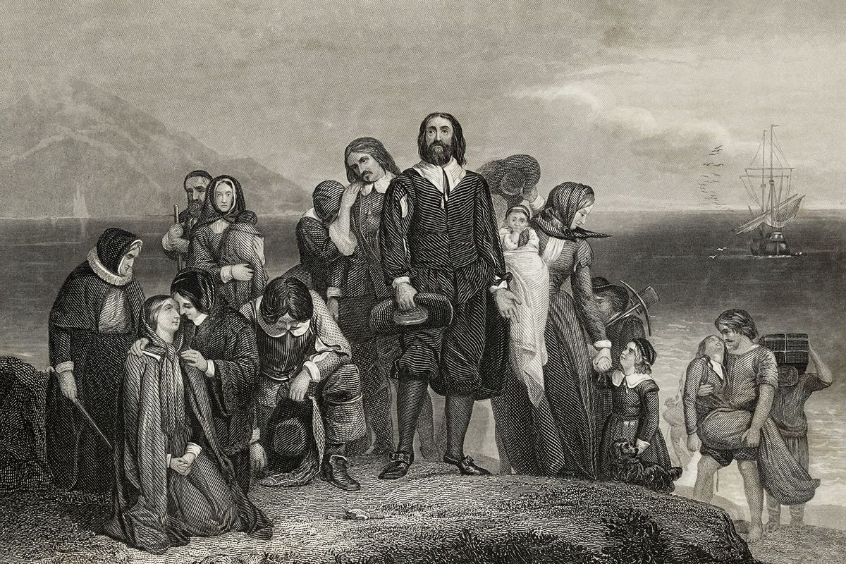 The first landing of the Pilgrims, 1620. (Getty Images/Bettmann)