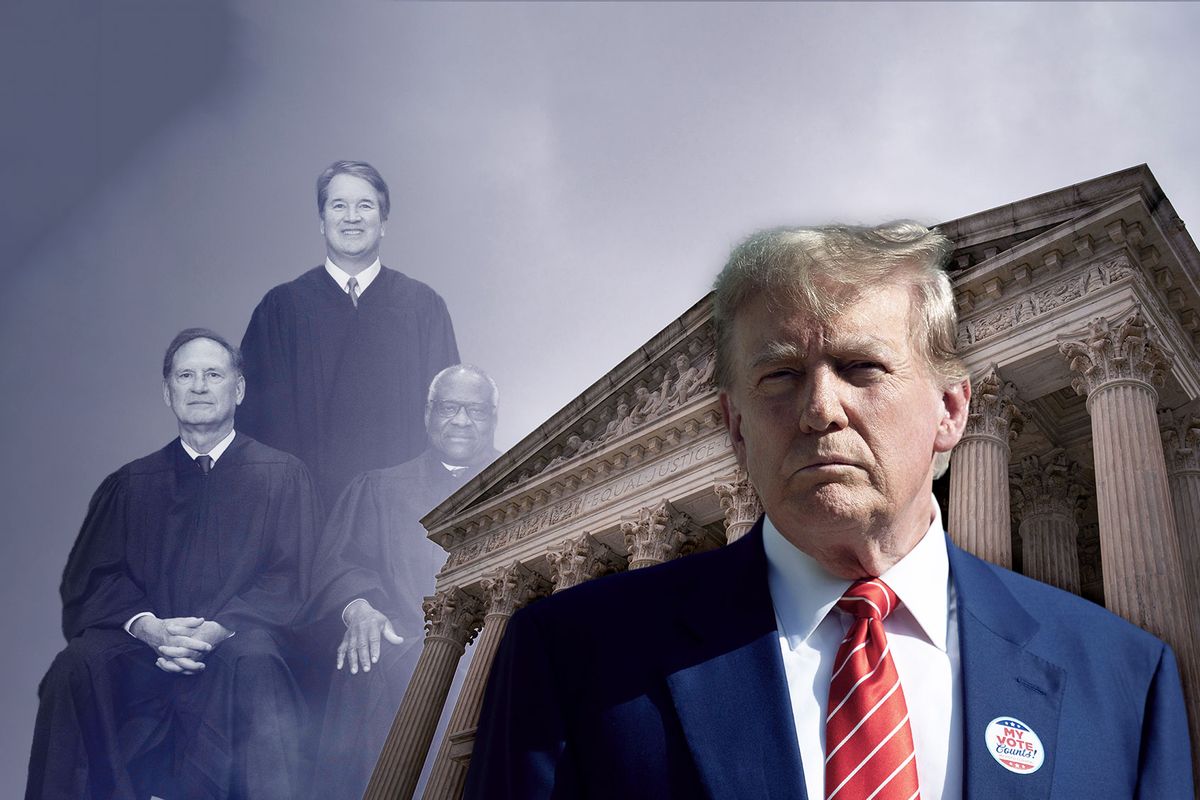 Samuel Alito, Clarence Thomas, Brett Kavanaugh and Donald Trump (Photo illustration by Salon/Getty Images)