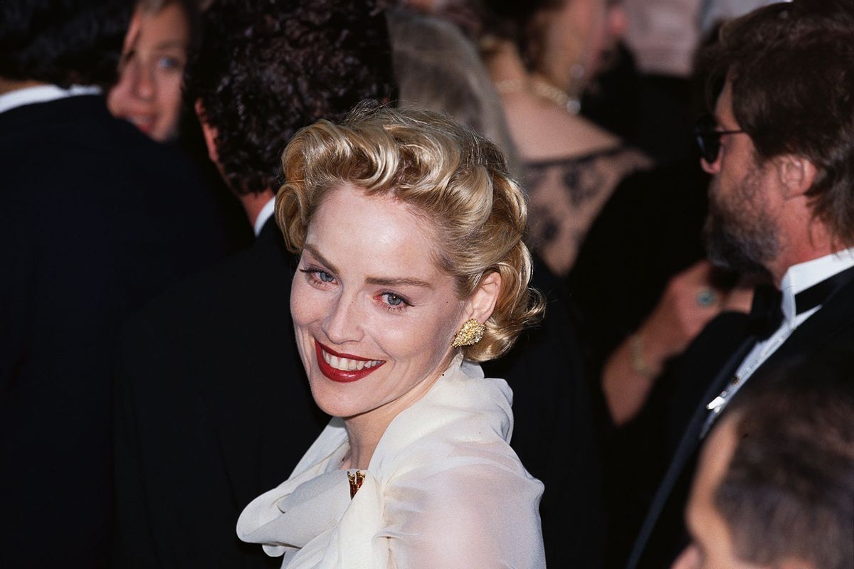 Sharon Stone at the Academy Awards in Los Angeles, California on March 29, 1993. (Steve Starr/CORBIS/Corbis via Getty Images)