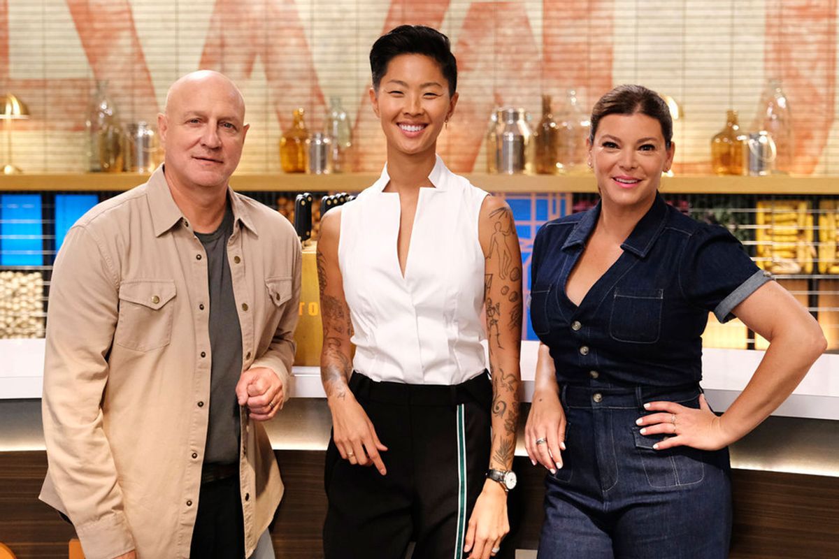 Tom Colicchio, Kristen Kish and Gail Simmons on "Top Chef" (David Moir/Bravo)