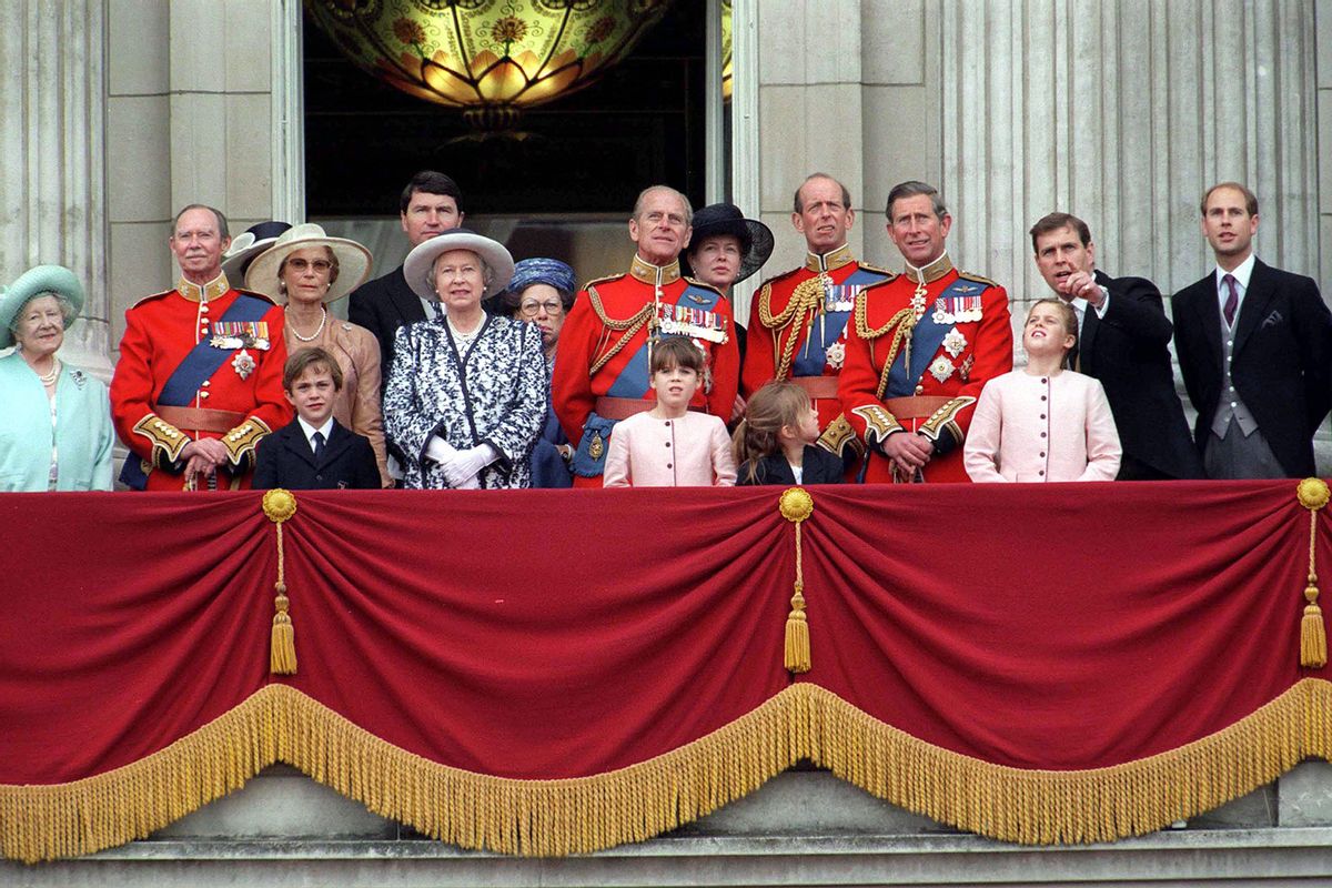 The Royal Family On The Balcony Of Buckingham Palace After Trooping The Colour. The Queen And Prince Philip Are Joined B Y Their Grandchildren Princess Beatrice And Princess Eugenie. (Tim Graham Photo Library via Getty Images)