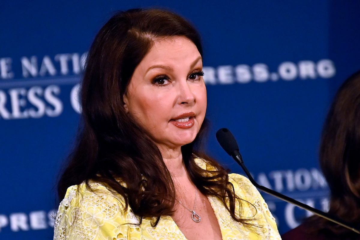 Actress Ashley Judd discusses the need for responsible and respectful reporting on suicides at a luncheon at National Press Club on May 09, 2023 in Washington, DC.  (Shannon Finney/Getty Images)