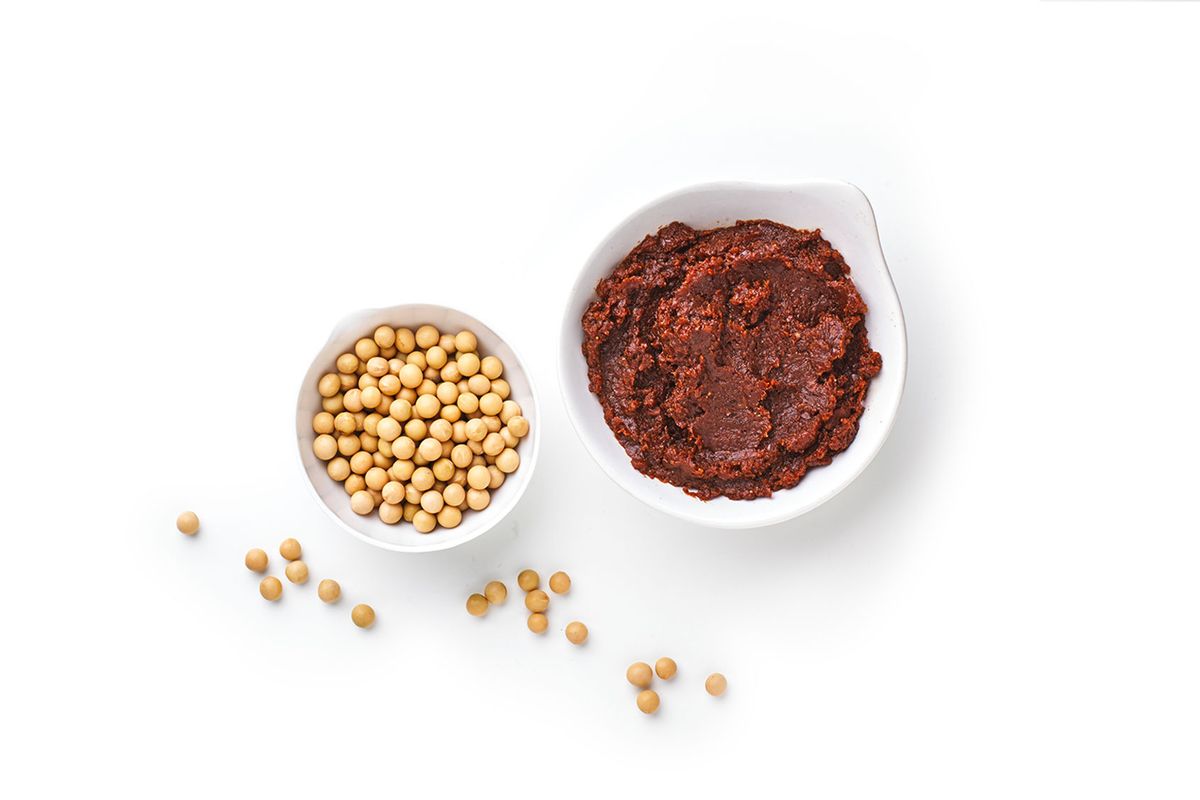 Bowl of Miso Paste and Soybeans (Getty Images/Dorling Kindersley: William Reavell)