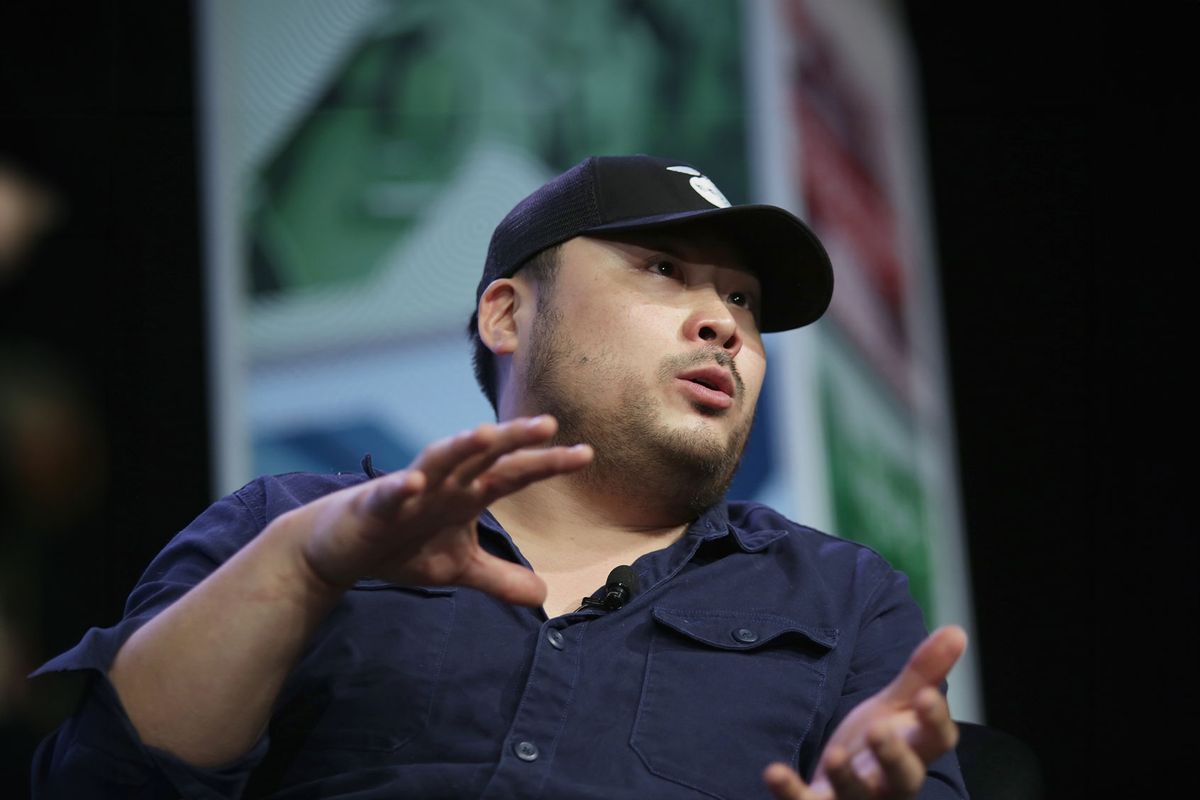Chef David Chang speaks at 'The Future Role Of Tech In Dining And Food' during the 2015 SXSW Music, Film + Interactive Festival at Austin Convention Center on March 14, 2015 in Austin, Texas. (Sandra Dahdah/Getty Images for SXSW/Getty Images)