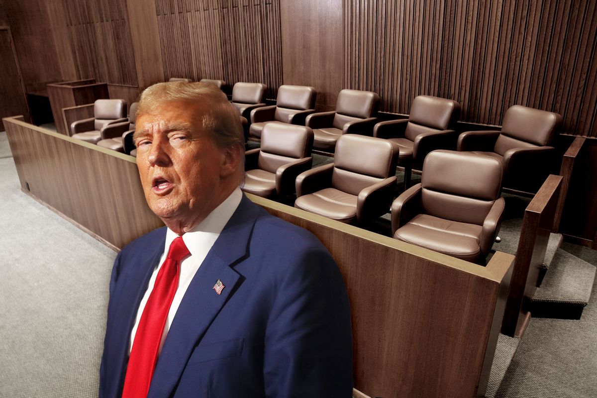Donald Trump | Empty jury booth (Photo illustration by Salon/Getty Images)