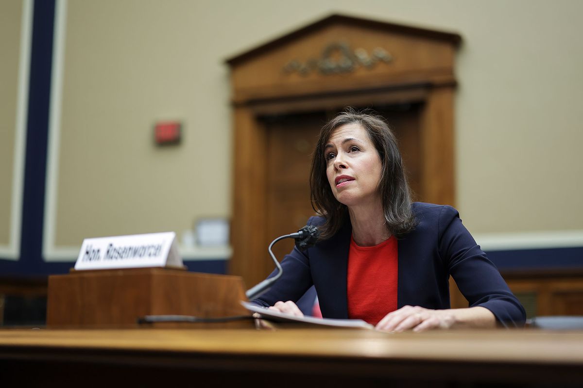 Jessica Rosenworcel, Chairwoman of the Federal Communications Commission (FCC) testifies during a House Energy and Commerce Committee Subcommittee hearing on March 31, 2022 in Washington, DC. (Kevin Dietsch/Getty Images)