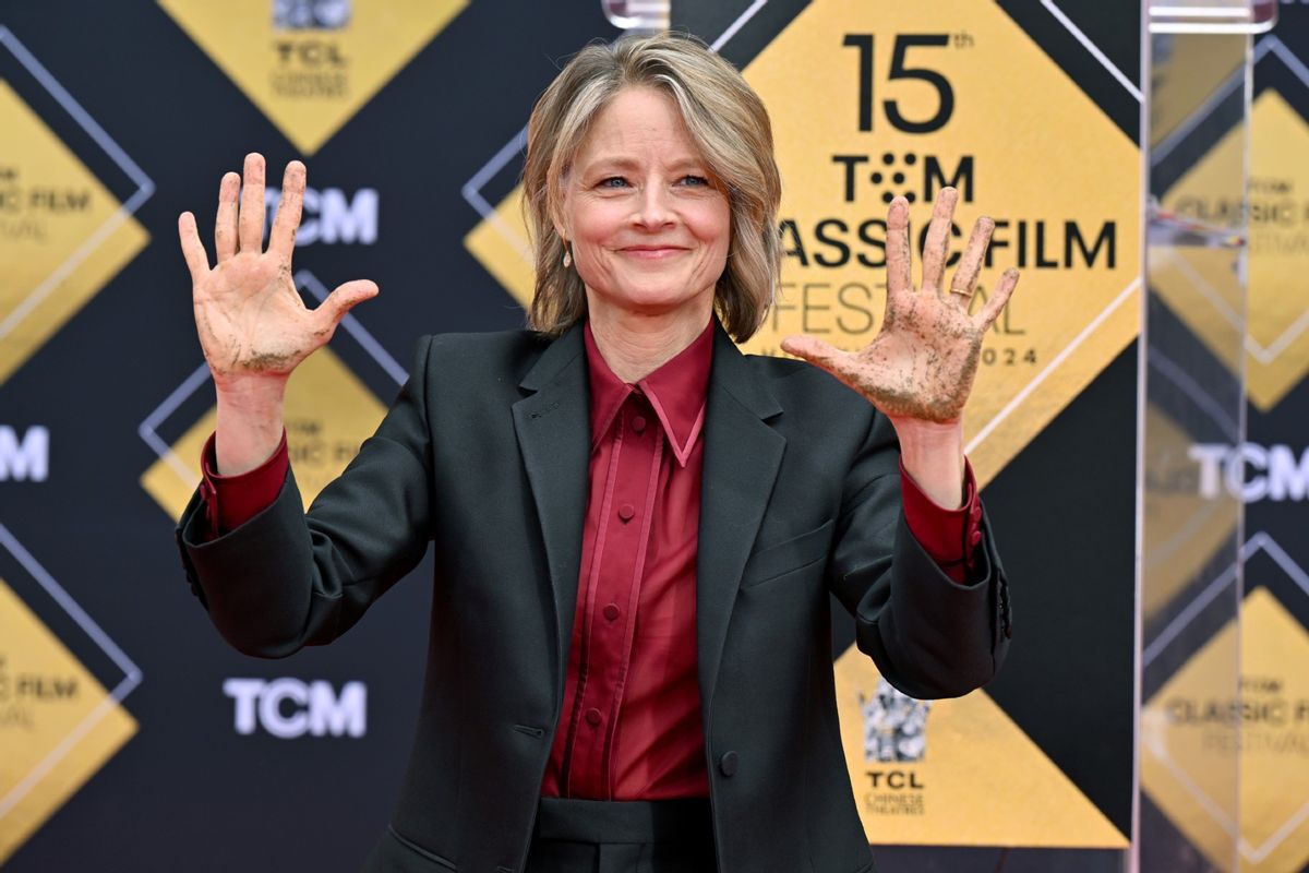 Jodie Foster is honored with Hand and Footprint Ceremony at TCL Chinese Theatre IMAX on April 19, 2024 in Hollywood, California.  ( Axelle/Bauer-Griffin/FilmMagic)
