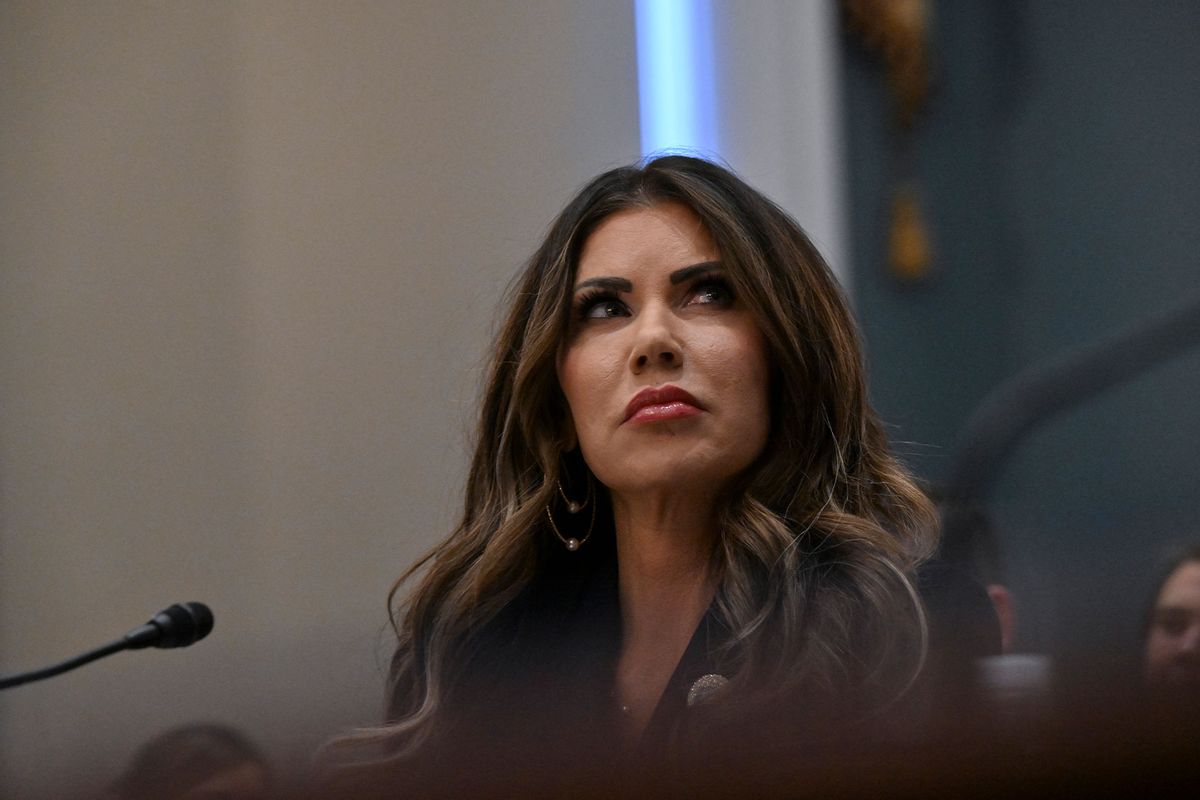 Kristi Noem, Governor, South Dakota, looks on before testifying during a House Agriculture Hearing: "The Danger China Poses to American Agriculture" at the Longworth House Office Building on March 20, 2024 in Washington, D.C. (Photo by  (Ricky Carioti/The Washington Post via Getty Images)