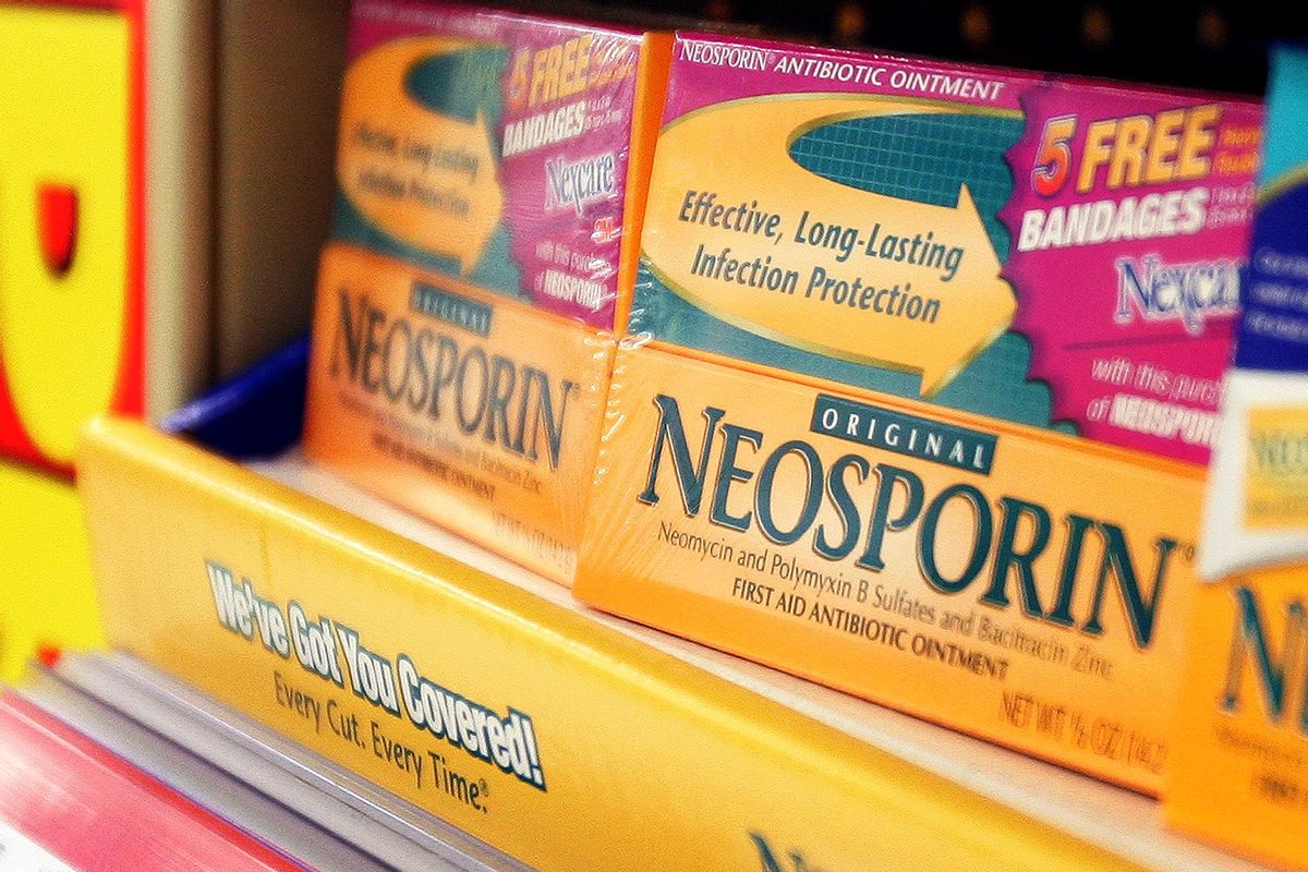 Neosporin is displayed on a store shelf. (Tim Boyle/Getty Images)