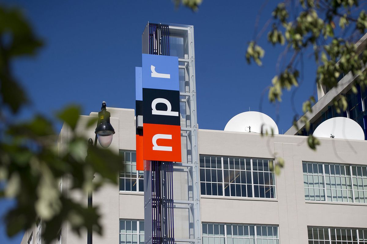 The headquarters for National Public Radio, or NPR, are seen in Washington, DC. (SAUL LOEB/AFP via Getty Images)