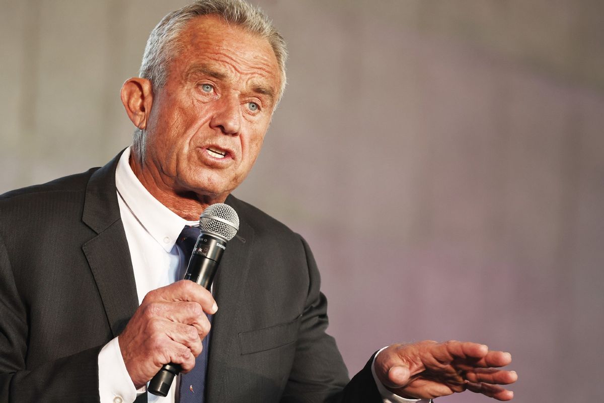 Independent presidential candidate Robert F. Kennedy Jr. speaks at a Cesar Chavez Day event at Union Station on March 30, 2024 in Los Angeles, California.  (Mario Tama/Getty Images)