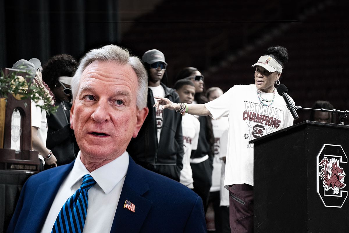Sen. Tommy Tuberville, R-Ala. and South Carolina coach Dawn Staley (Photo illustration by Salon/Getty Images)