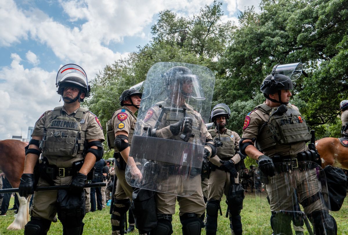 Law enforcement stands by during a pro-Palestine demonstration at the The University of Texas at Austin on April 24, 2024 in Austin, Texas. (Brandon Bell/Getty Images)