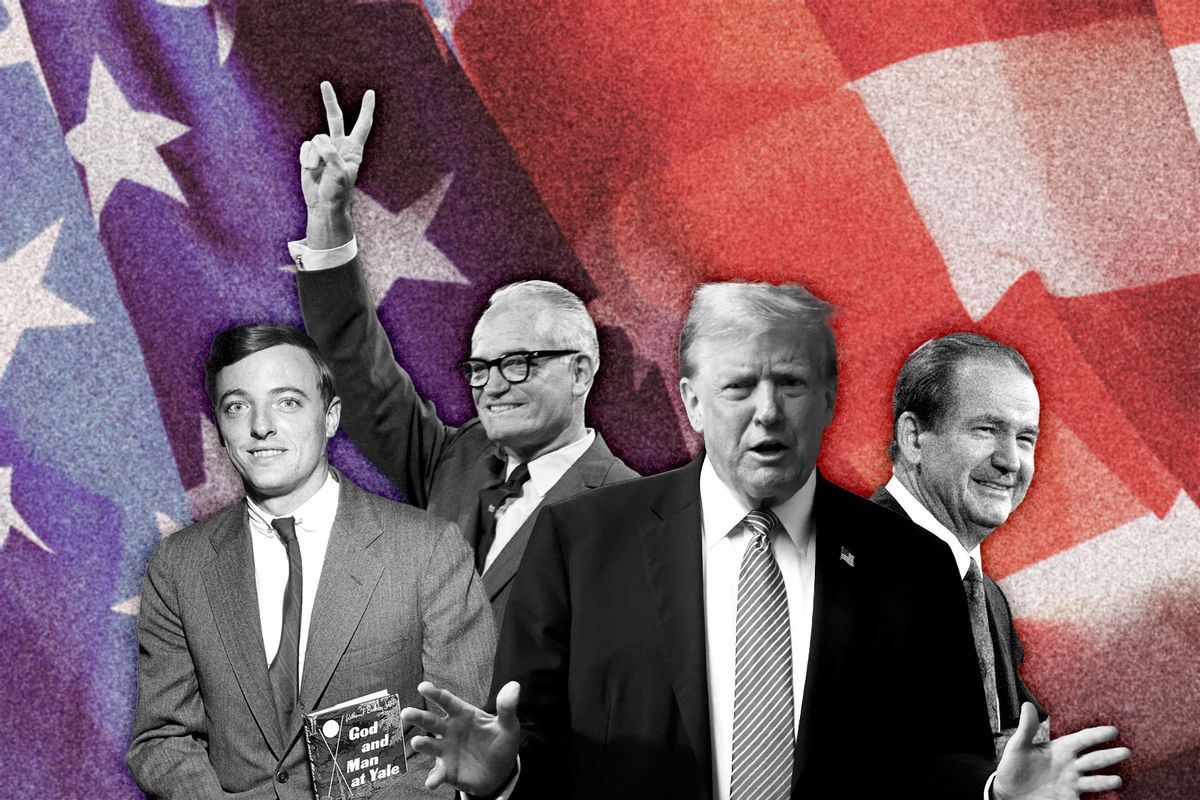 William Buckley, Barry Goldwater, Pat Buchanan and Donald Trump (Photo illustration by Salon/Getty Images)