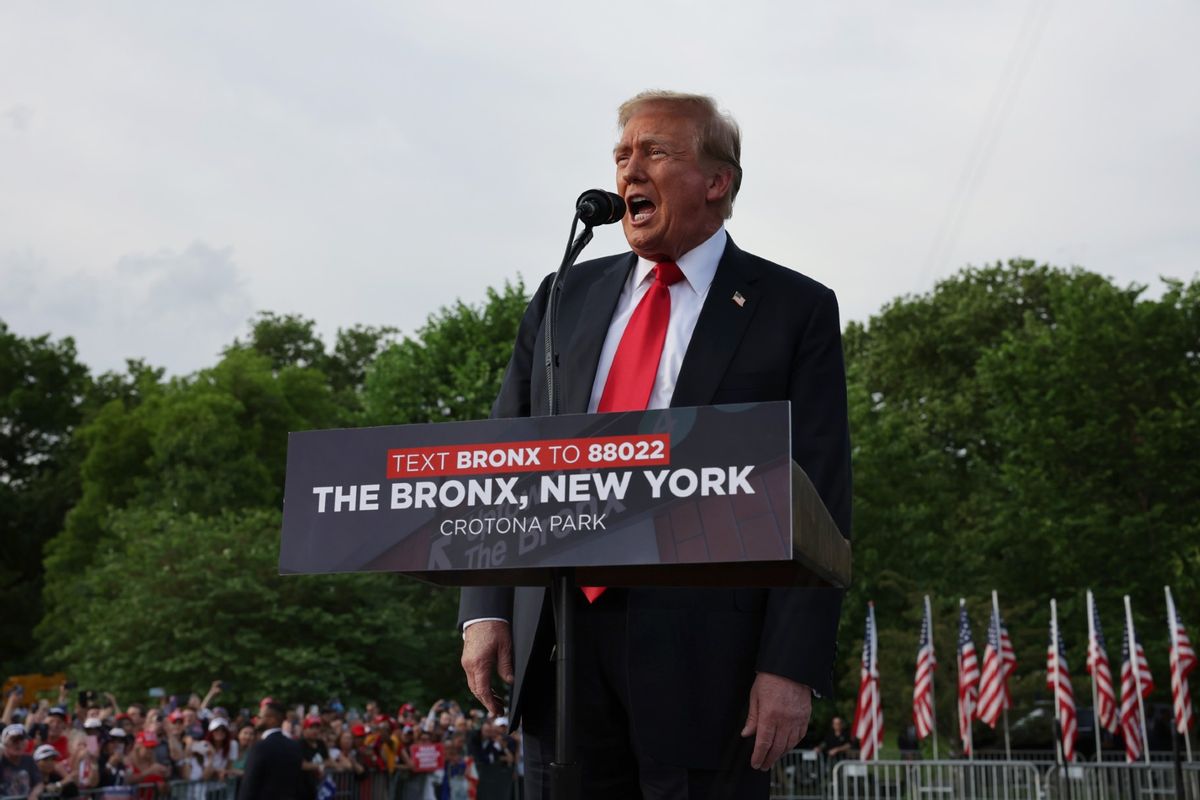 Former President Donald Trump holds a rally in the historical Democratic district of the South Bronx on May 23, 2024 in New York City.  (Spencer Platt/Getty Images)